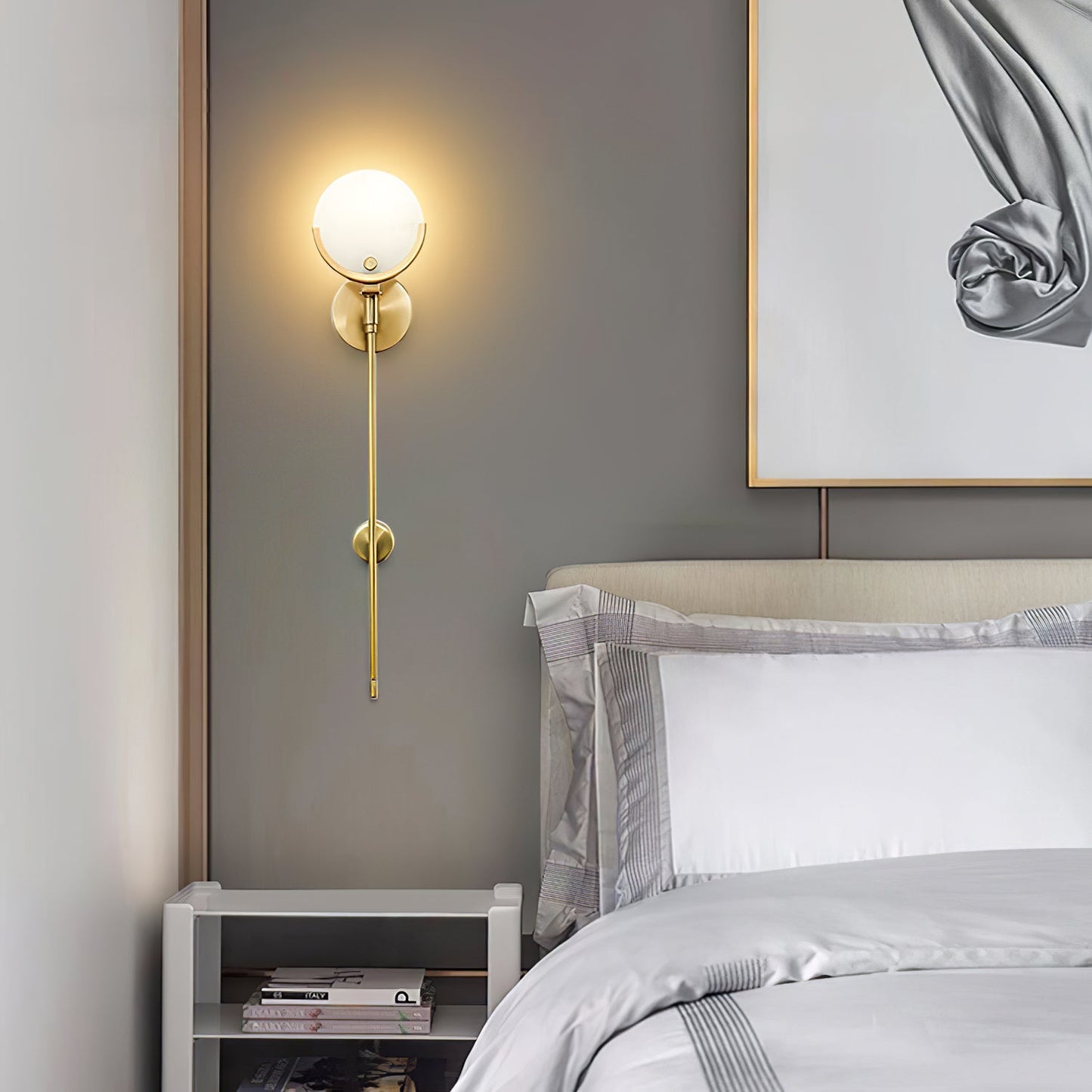 AvaLume – Applique Murale en Laiton et Albâtre | LED | Design Moderne