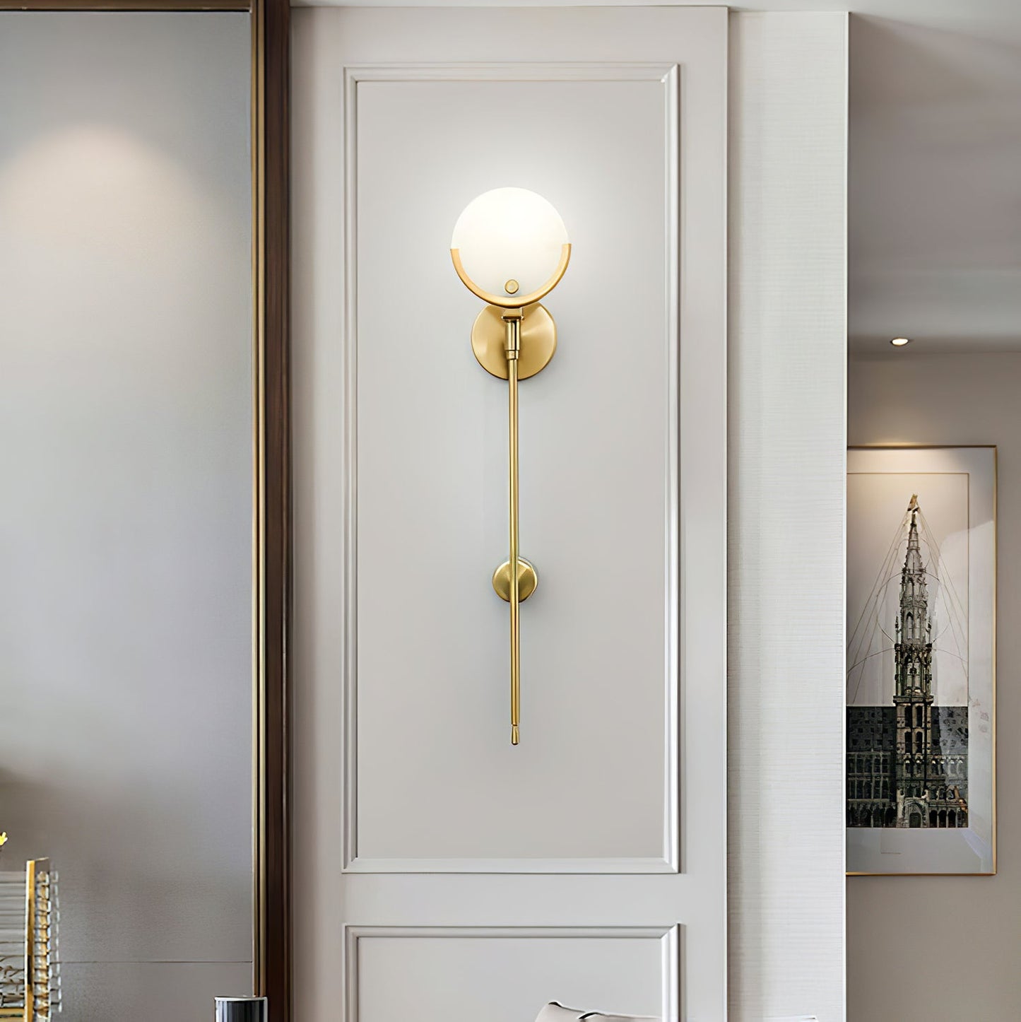 AvaLume – Applique Murale en Laiton et Albâtre | LED | Design Moderne
