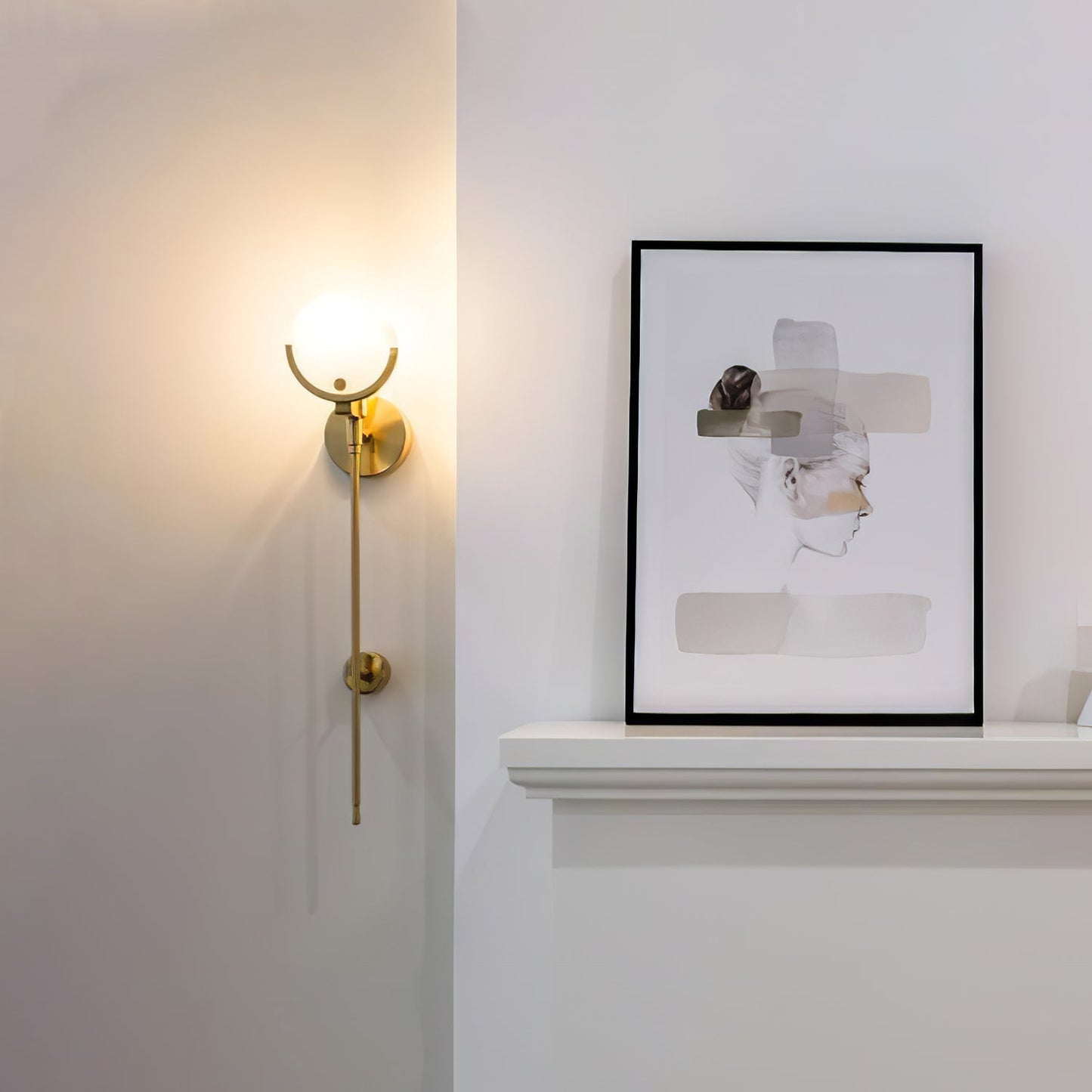 AvaLume – Applique Murale en Laiton et Albâtre | LED | Design Moderne