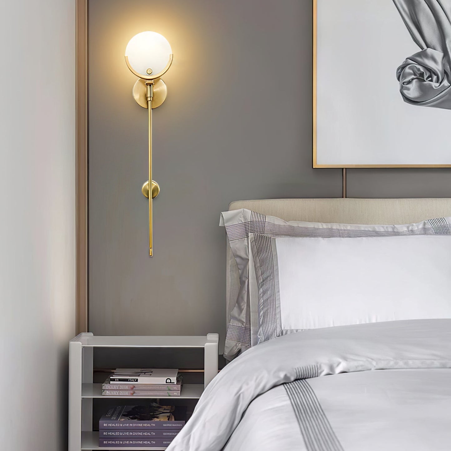 AvaLume – Applique Murale en Laiton et Albâtre | LED | Design Moderne