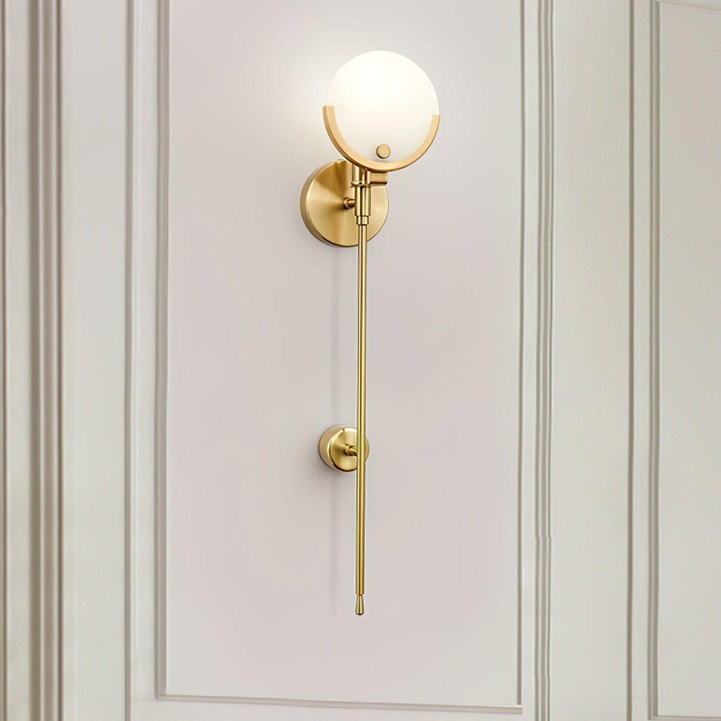 AvaLume – Applique Murale en Laiton et Albâtre | LED | Design Moderne