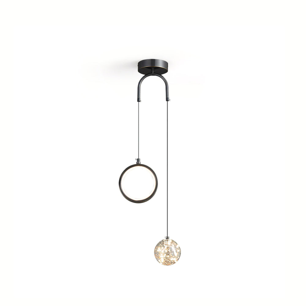 Avalora – Suspension Élégante en Laiton & Verre | LED Intégrée | Hauteur Réglable