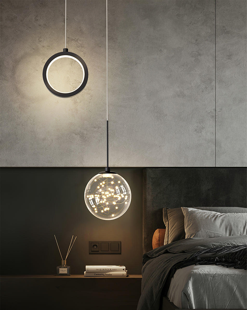 Avalora – Suspension Élégante en Laiton & Verre | LED Intégrée | Hauteur Réglable