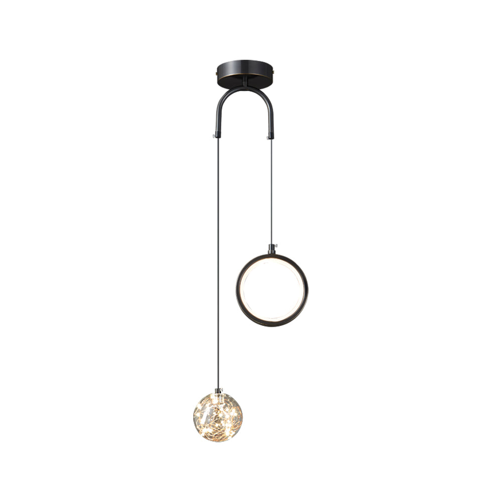Avalora – Suspension Élégante en Laiton & Verre | LED Intégrée | Hauteur Réglable
