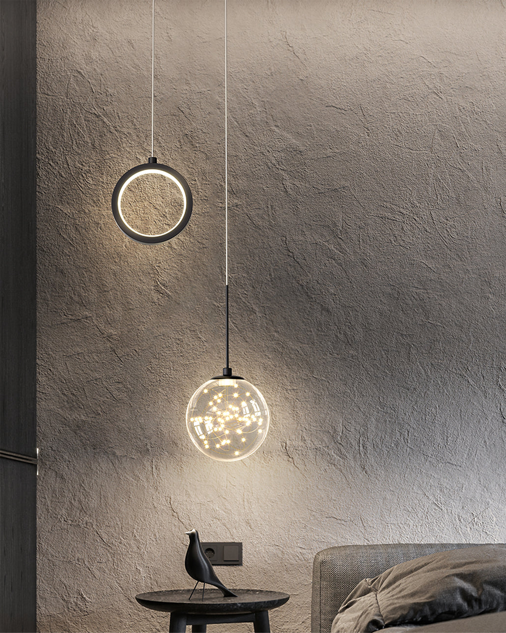 Avalora – Suspension Élégante en Laiton & Verre | LED Intégrée | Hauteur Réglable