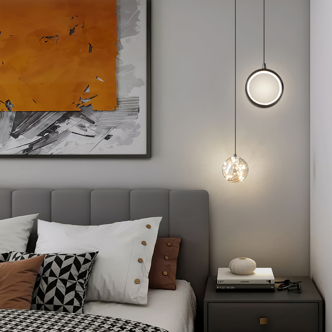 Avalora – Suspension Élégante en Laiton & Verre | LED Intégrée | Hauteur Réglable