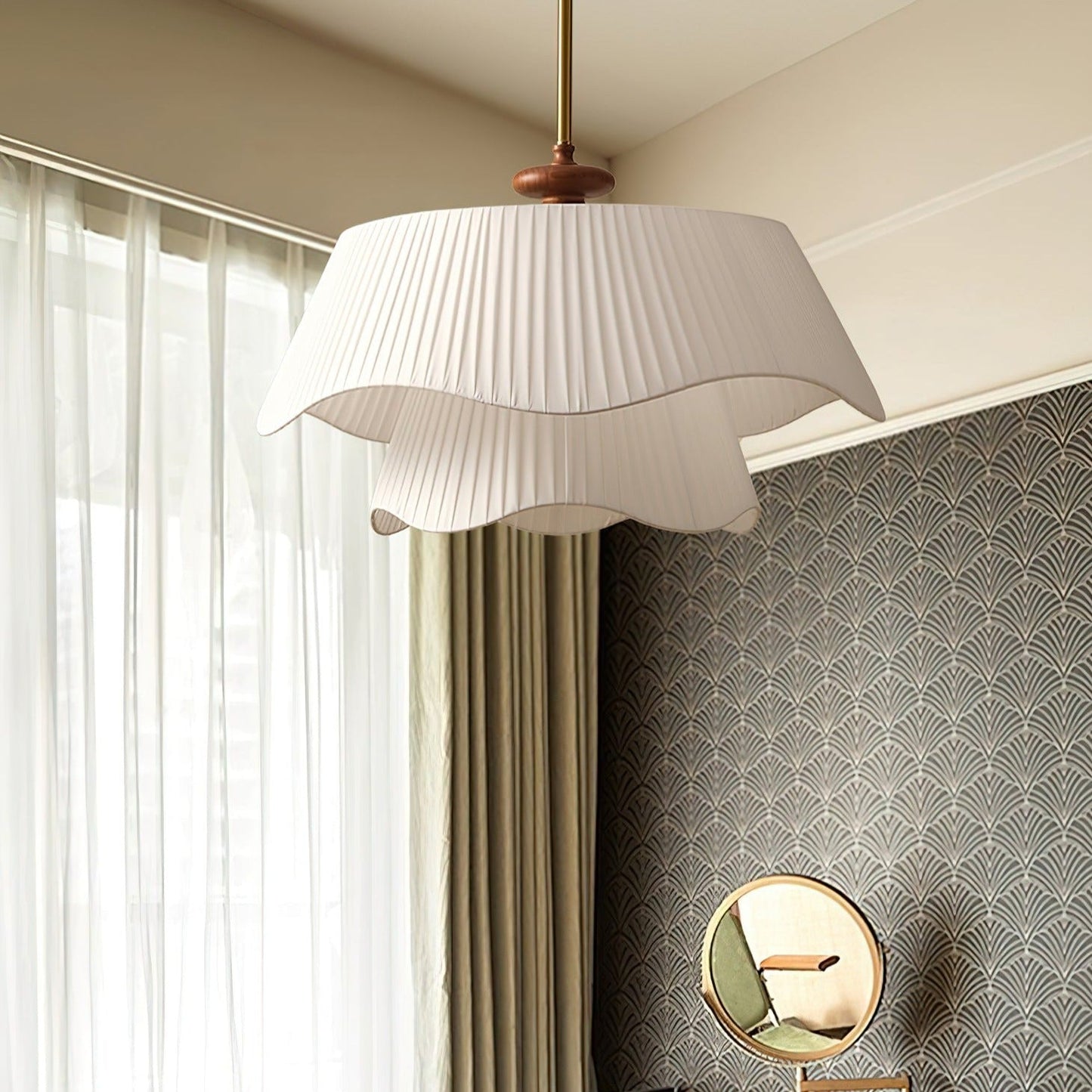 Bellevue | Suspension Design en Métal, Verre et Bois – Élégance Moderne & Éclairage Accueillant