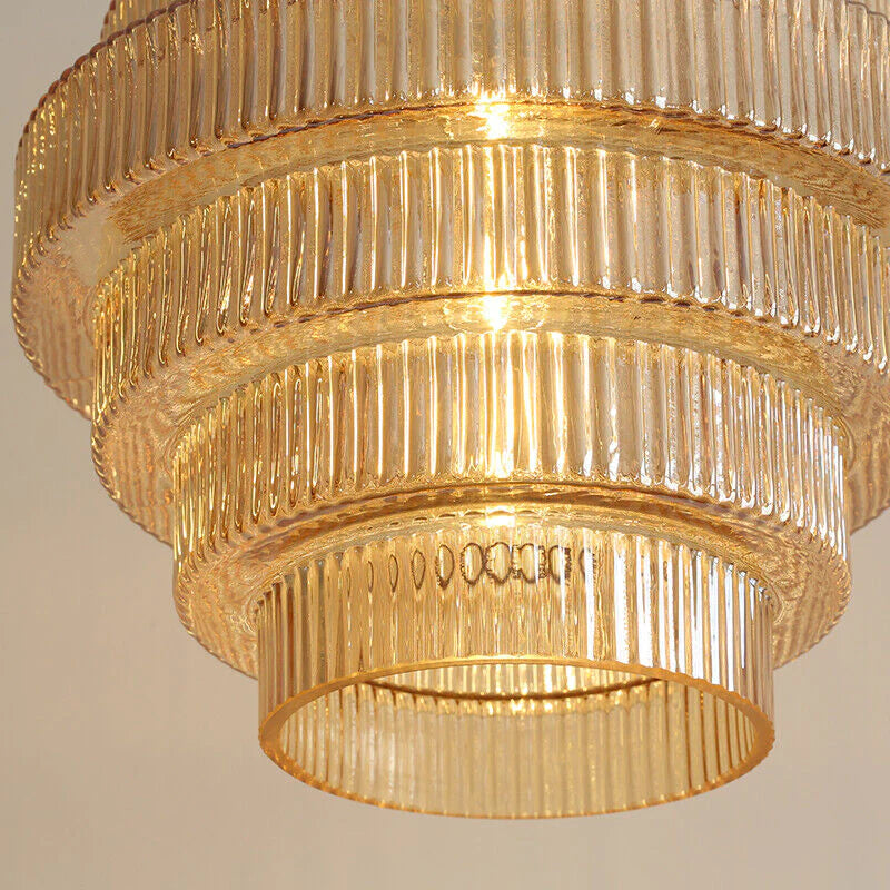 Lampe Suspendue en Verre et Laiton en Forme de Bouteille