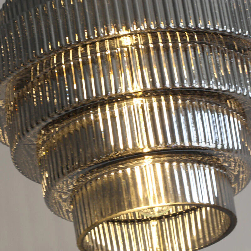 Lampe Suspendue en Verre et Laiton en Forme de Bouteille