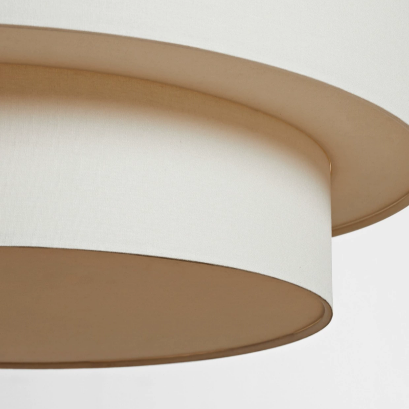 BeigeDrum | Abat-jour en Lin Beige Élégant – Suspension à Couches Style Bauhaus