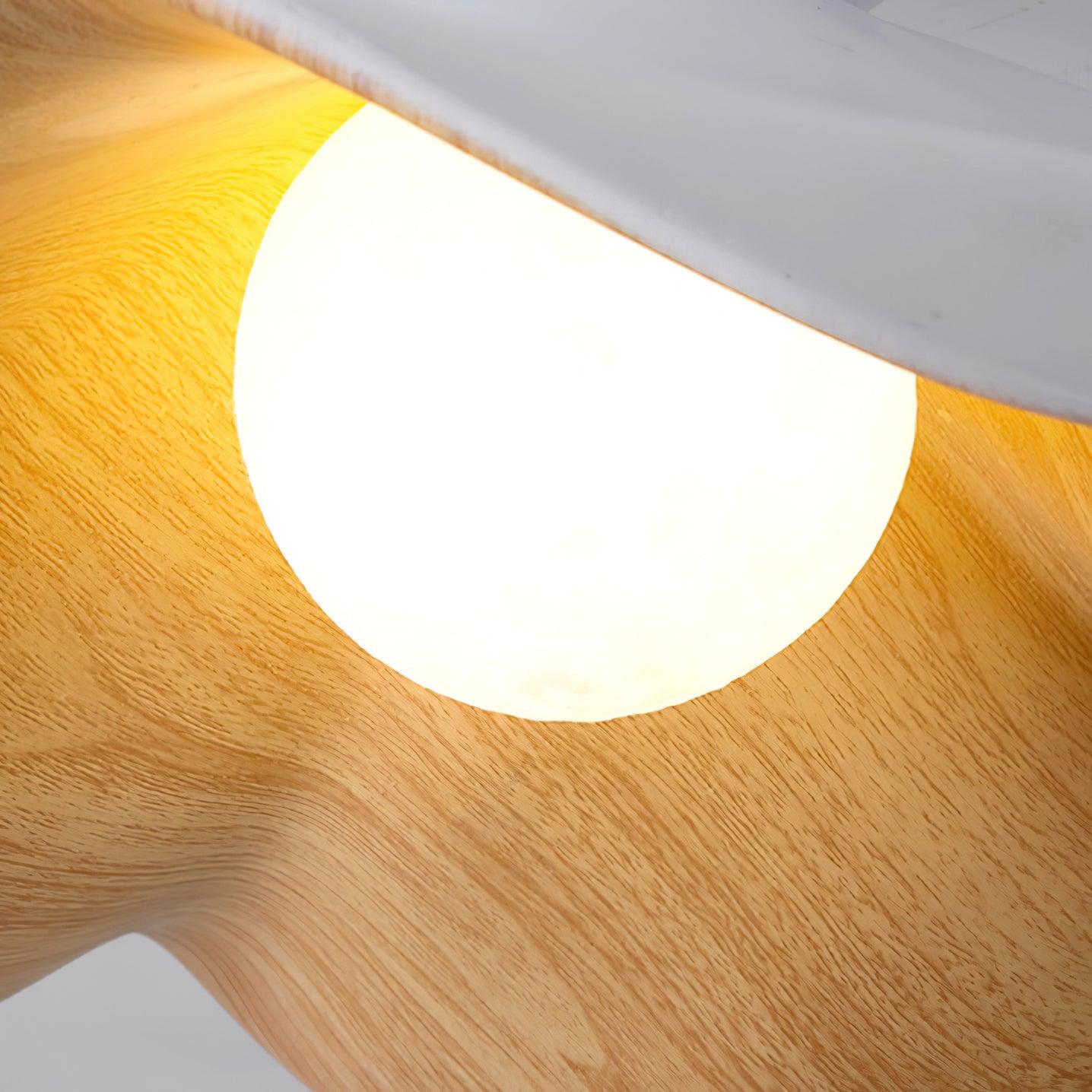 ElementBois – Suspension en Résine & Métal – Plafonnier Design Lotus Naturel