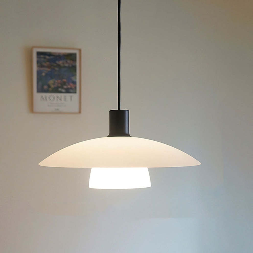 VELLUNO | Suspension en Verre Minimaliste – Blanc – Douce Lumière – 3 Formats – Douille E27