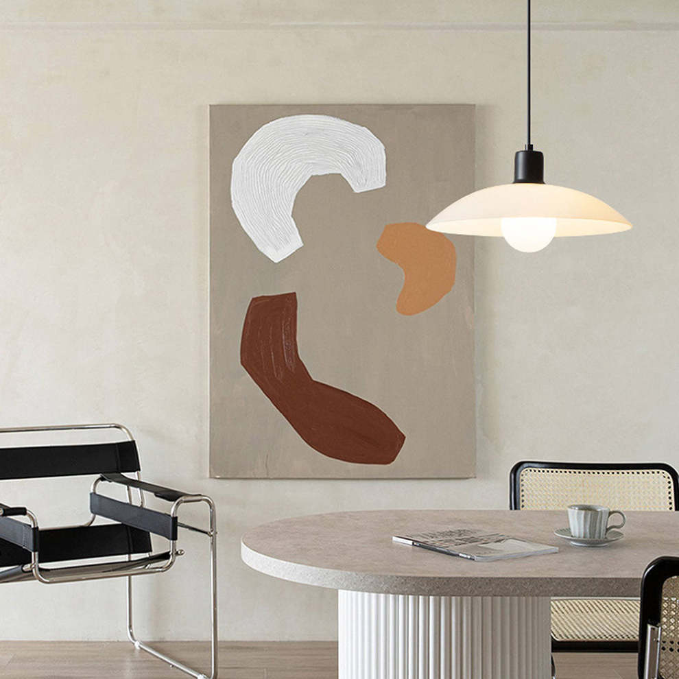 VELLUNO | Suspension en Verre Minimaliste – Blanc – Douce Lumière – 3 Formats – Douille E27