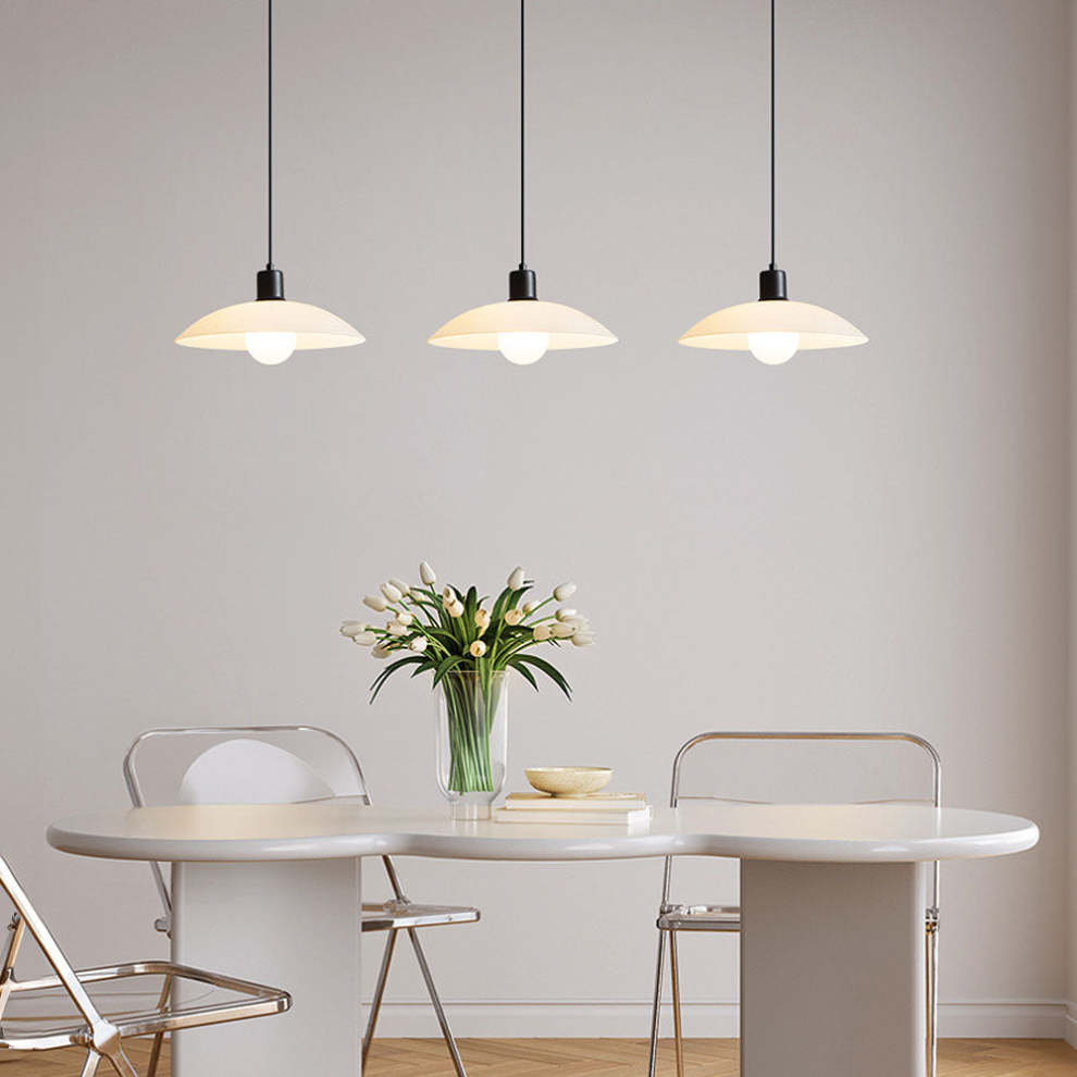 VELLUNO | Suspension en Verre Minimaliste – Blanc – Douce Lumière – 3 Formats – Douille E27