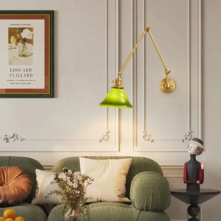Retro Swivel Arm Glass Wall Light - Lampe murale en verre à bras pivotant rétro