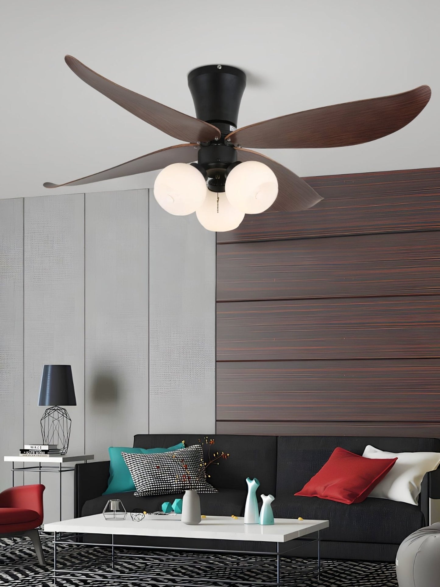 Ventelura | Ventilateur Plafonnier avec Lumière – Design Nature & Pétales en Bois