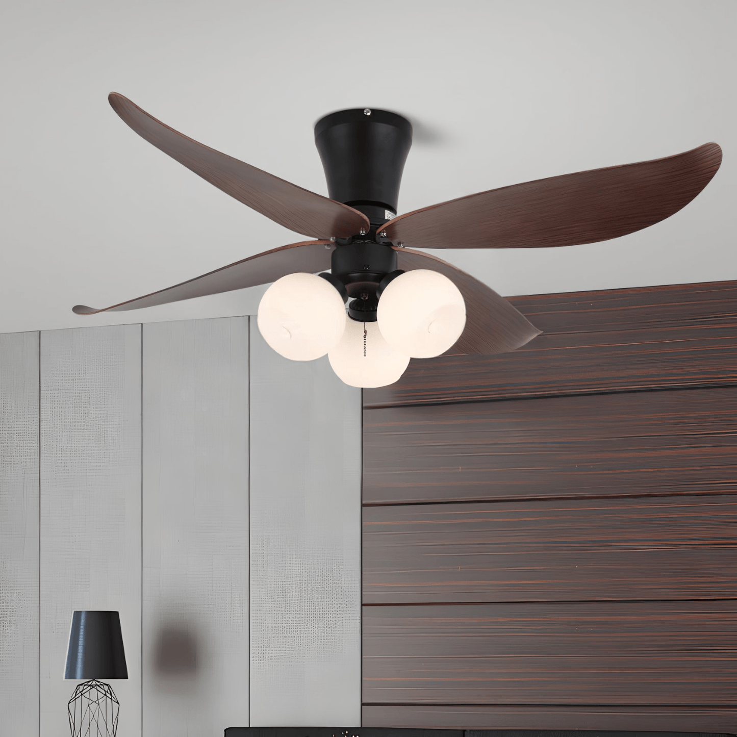 Ventelura | Ventilateur Plafonnier avec Lumière – Design Nature & Pétales en Bois