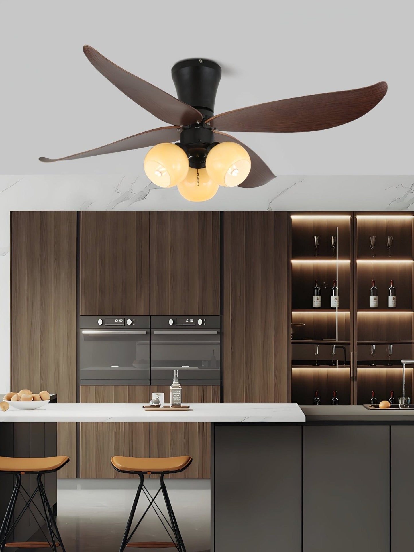 Ventelura | Ventilateur Plafonnier avec Lumière – Design Nature & Pétales en Bois