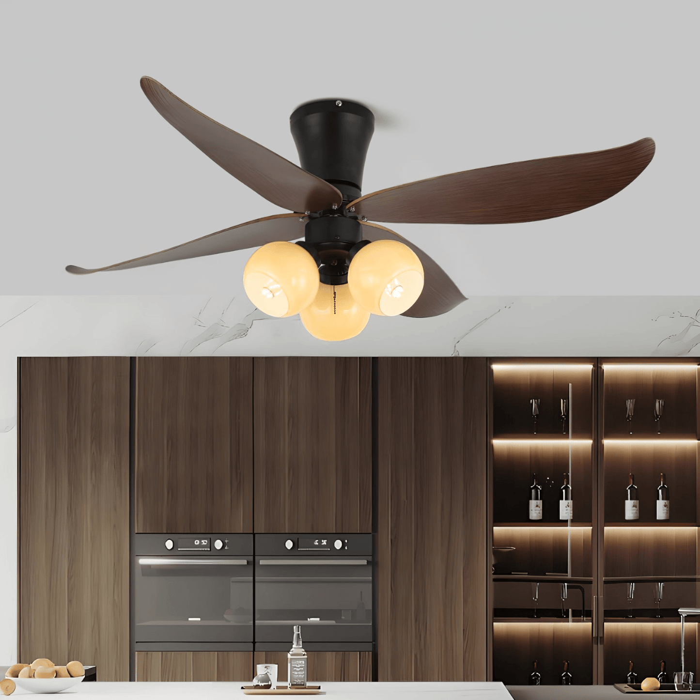 Ventelura | Ventilateur Plafonnier avec Lumière – Design Nature & Pétales en Bois