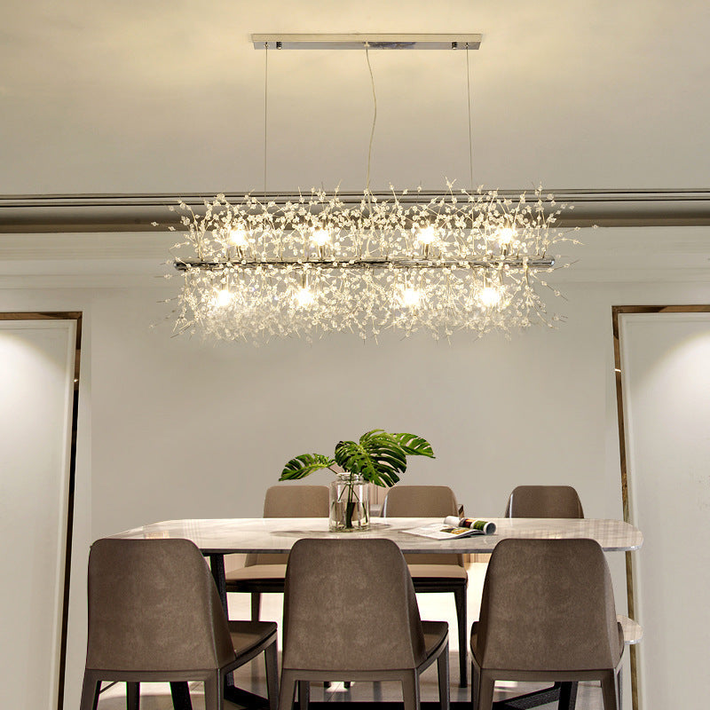 LunaireChic – Suspension LED blanche et dorée pour espace de vie