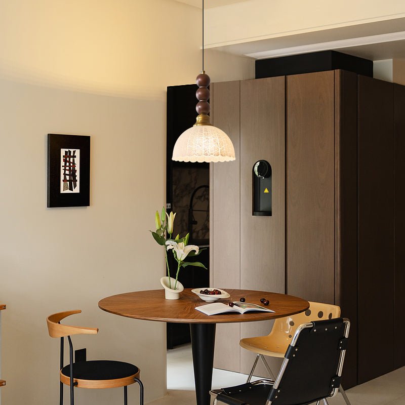 LUNARIAH – Suspension Artisanale en Verre, Bois et Céramique – 4 Modèles au Choix