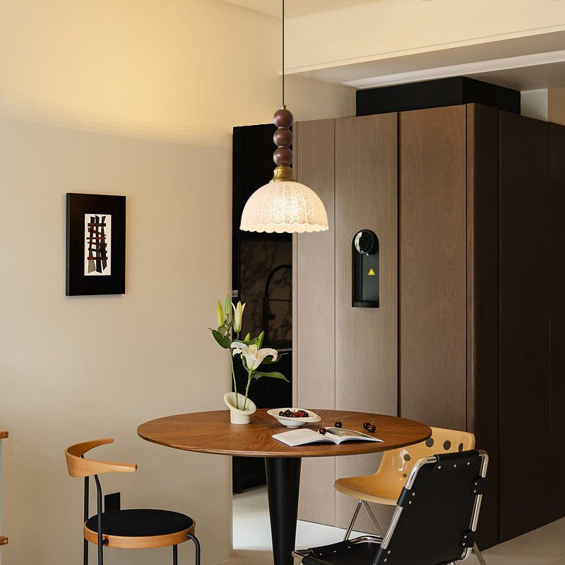 LUNARIAH – Suspension Artisanale en Verre, Bois et Céramique – 4 Modèles au Choix