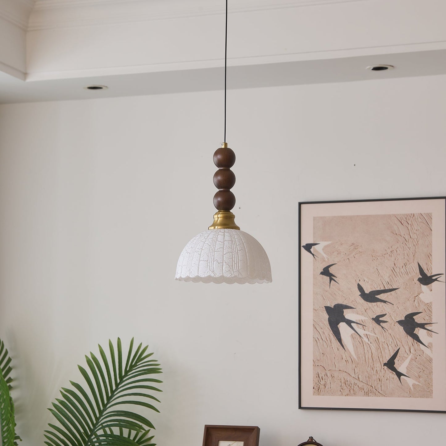 LUNARIAH – Suspension Artisanale en Verre, Bois et Céramique – 4 Modèles au Choix