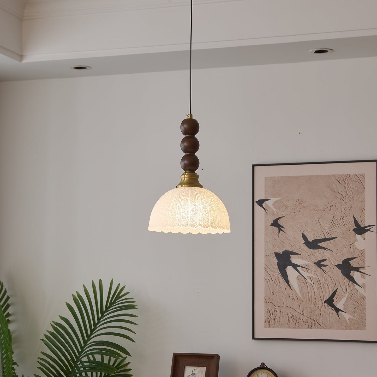 LUNARIAH – Suspension Artisanale en Verre, Bois et Céramique – 4 Modèles au Choix