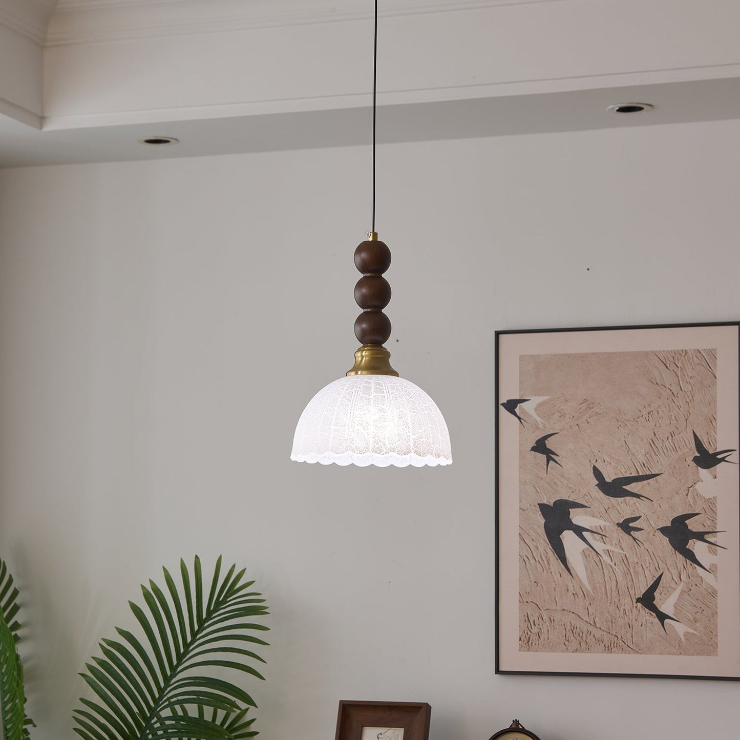 LUNARIAH – Suspension Artisanale en Verre, Bois et Céramique – 4 Modèles au Choix