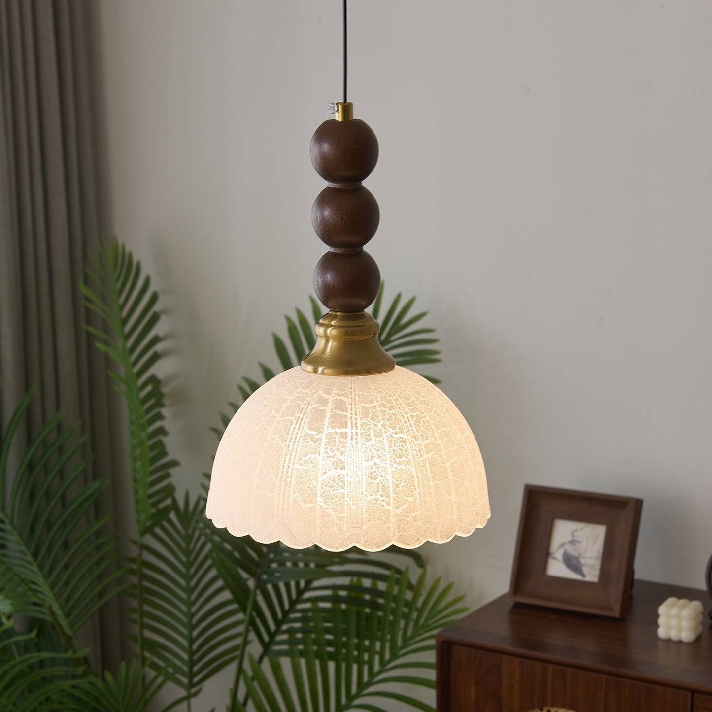 LUNARIAH – Suspension Artisanale en Verre, Bois et Céramique – 4 Modèles au Choix