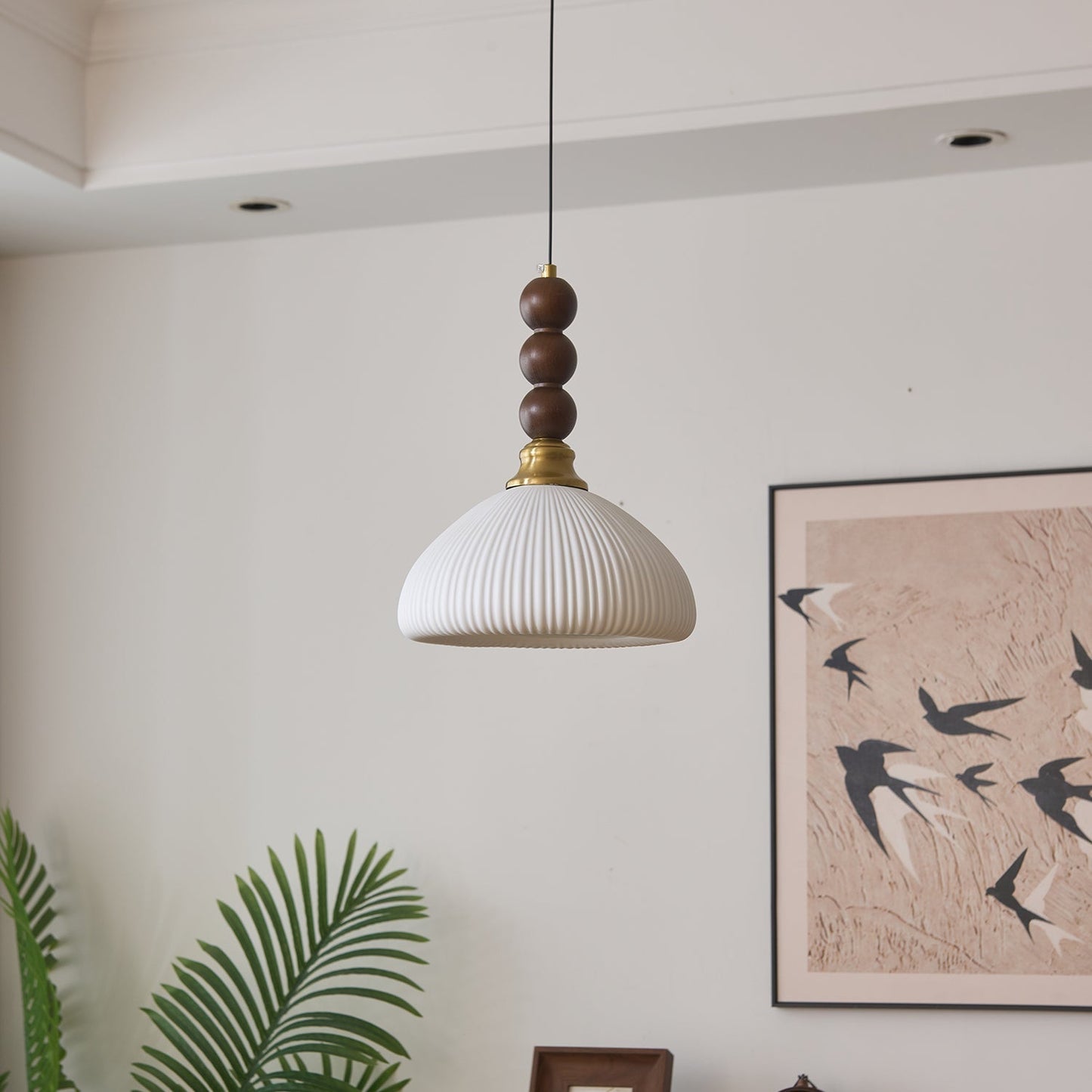 LUNARIAH – Suspension Artisanale en Verre, Bois et Céramique – 4 Modèles au Choix