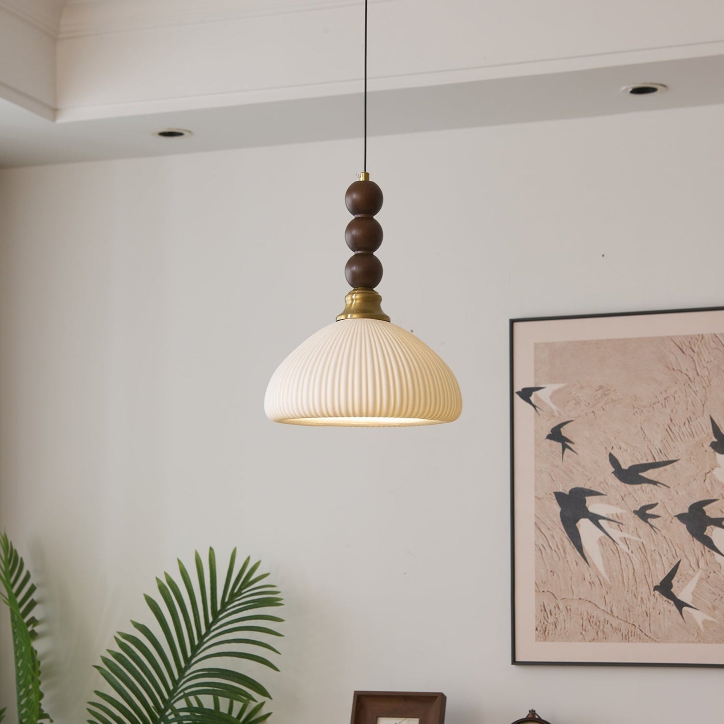 LUNARIAH – Suspension Artisanale en Verre, Bois et Céramique – 4 Modèles au Choix