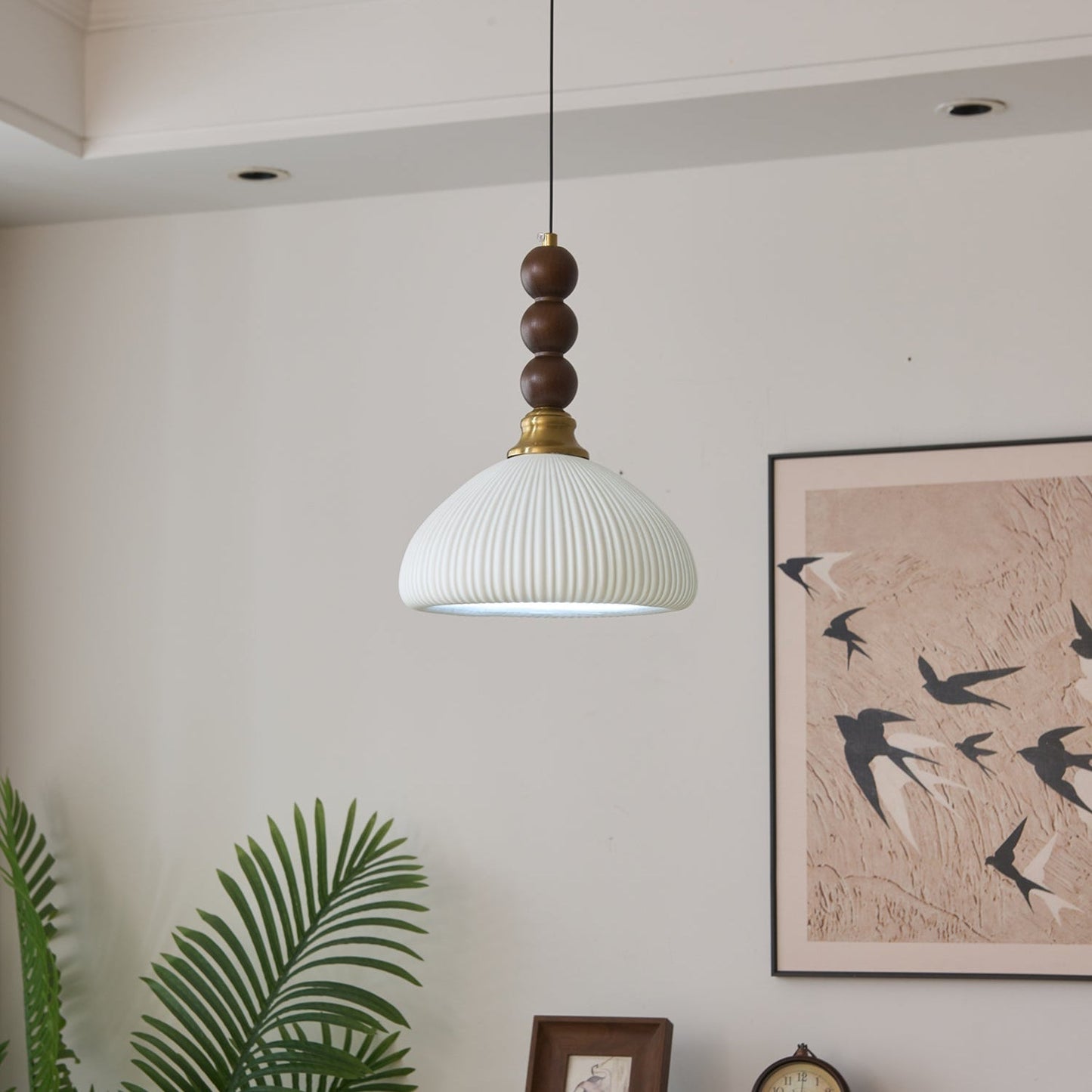 LUNARIAH – Suspension Artisanale en Verre, Bois et Céramique – 4 Modèles au Choix