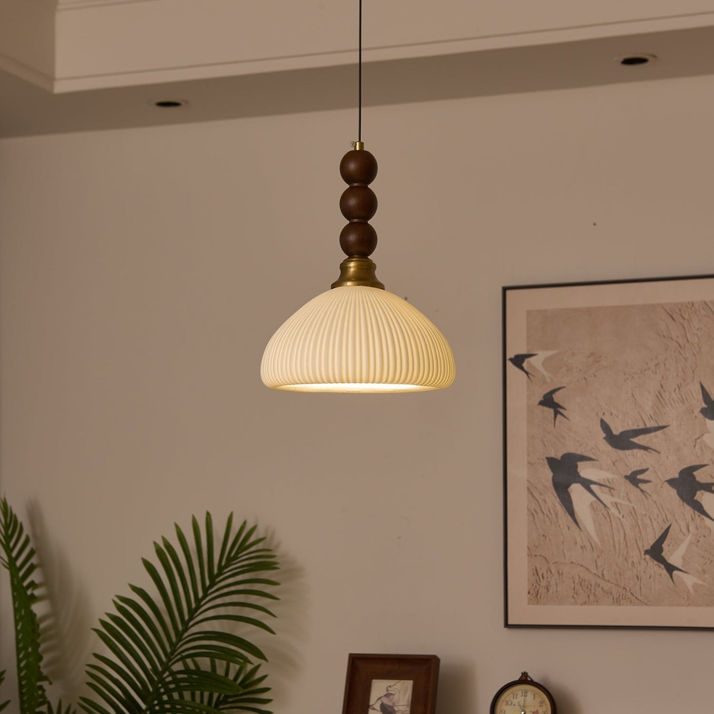 LUNARIAH – Suspension Artisanale en Verre, Bois et Céramique – 4 Modèles au Choix