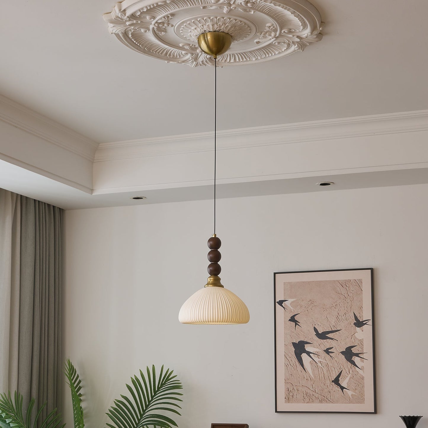 LUNARIAH – Suspension Artisanale en Verre, Bois et Céramique – 4 Modèles au Choix