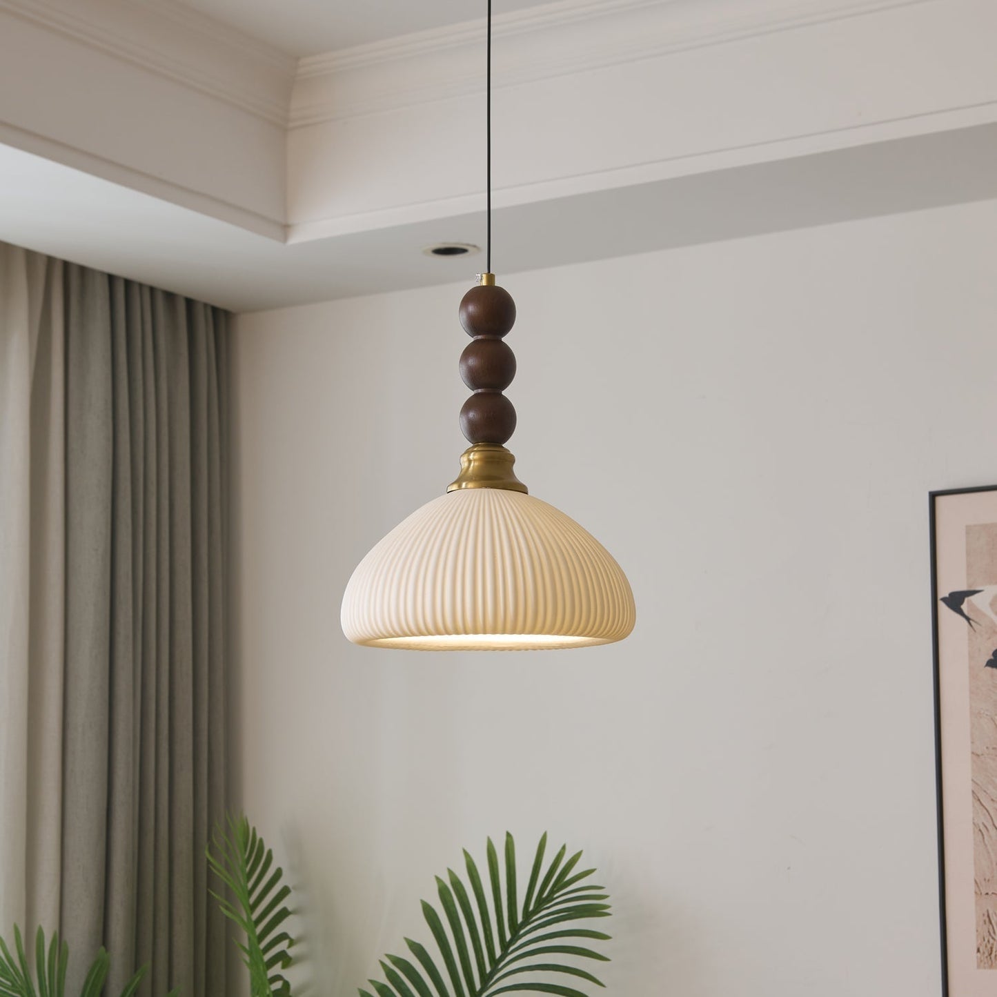 LUNARIAH – Suspension Artisanale en Verre, Bois et Céramique – 4 Modèles au Choix
