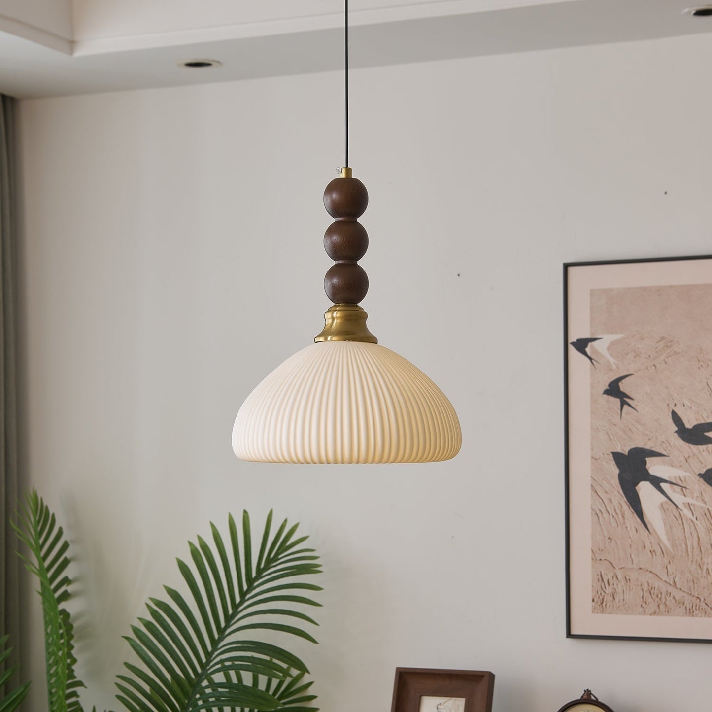 LUNARIAH – Suspension Artisanale en Verre, Bois et Céramique – 4 Modèles au Choix