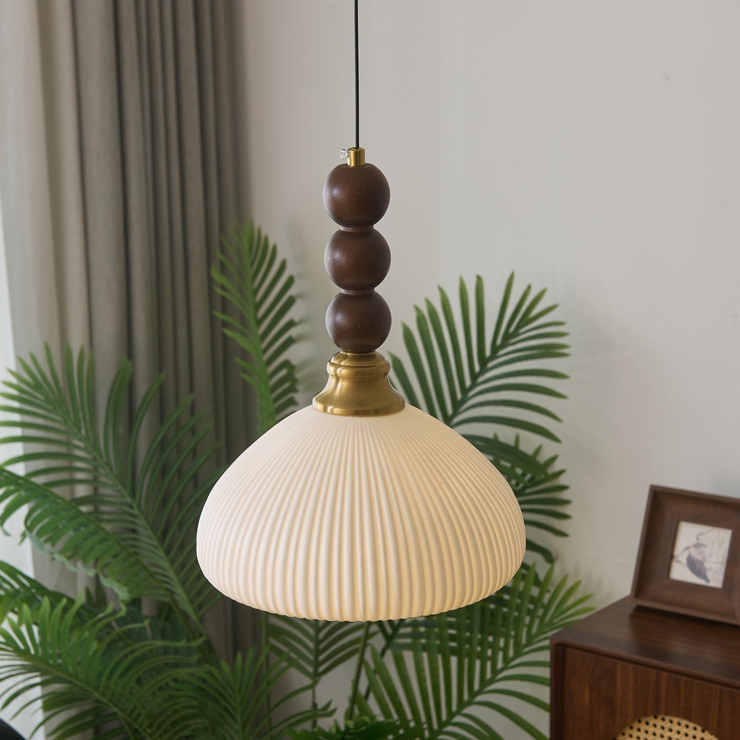 LUNARIAH – Suspension Artisanale en Verre, Bois et Céramique – 4 Modèles au Choix