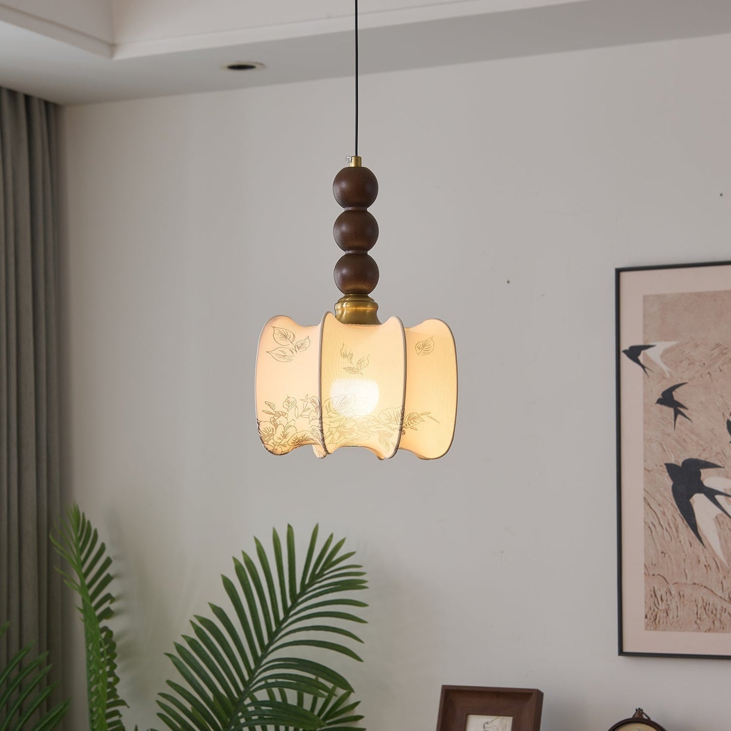 LUNARIAH – Suspension Artisanale en Verre, Bois et Céramique – 4 Modèles au Choix