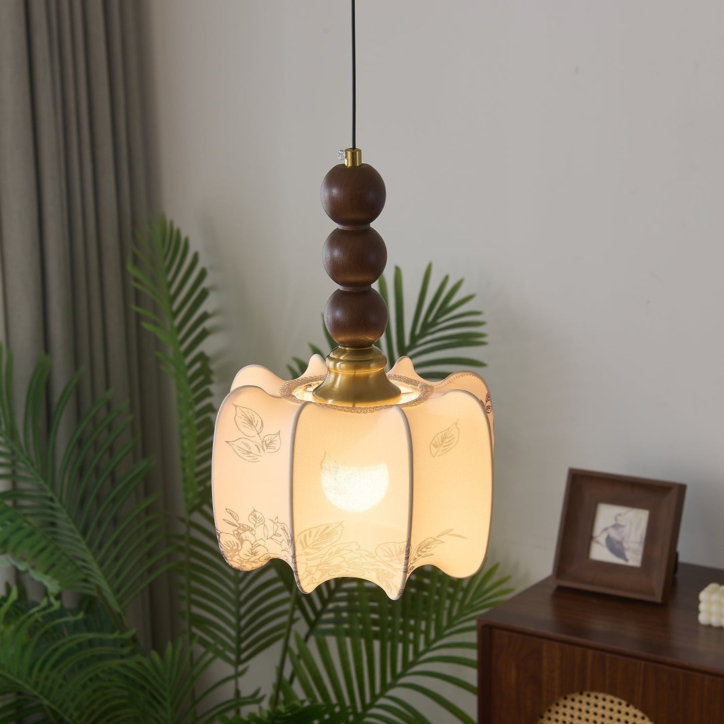 LUNARIAH – Suspension Artisanale en Verre, Bois et Céramique – 4 Modèles au Choix