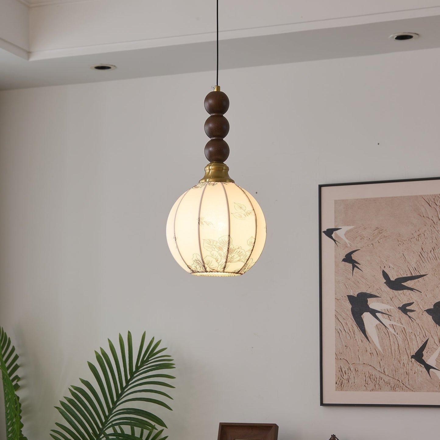 LUNARIAH – Suspension Artisanale en Verre, Bois et Céramique – 4 Modèles au Choix