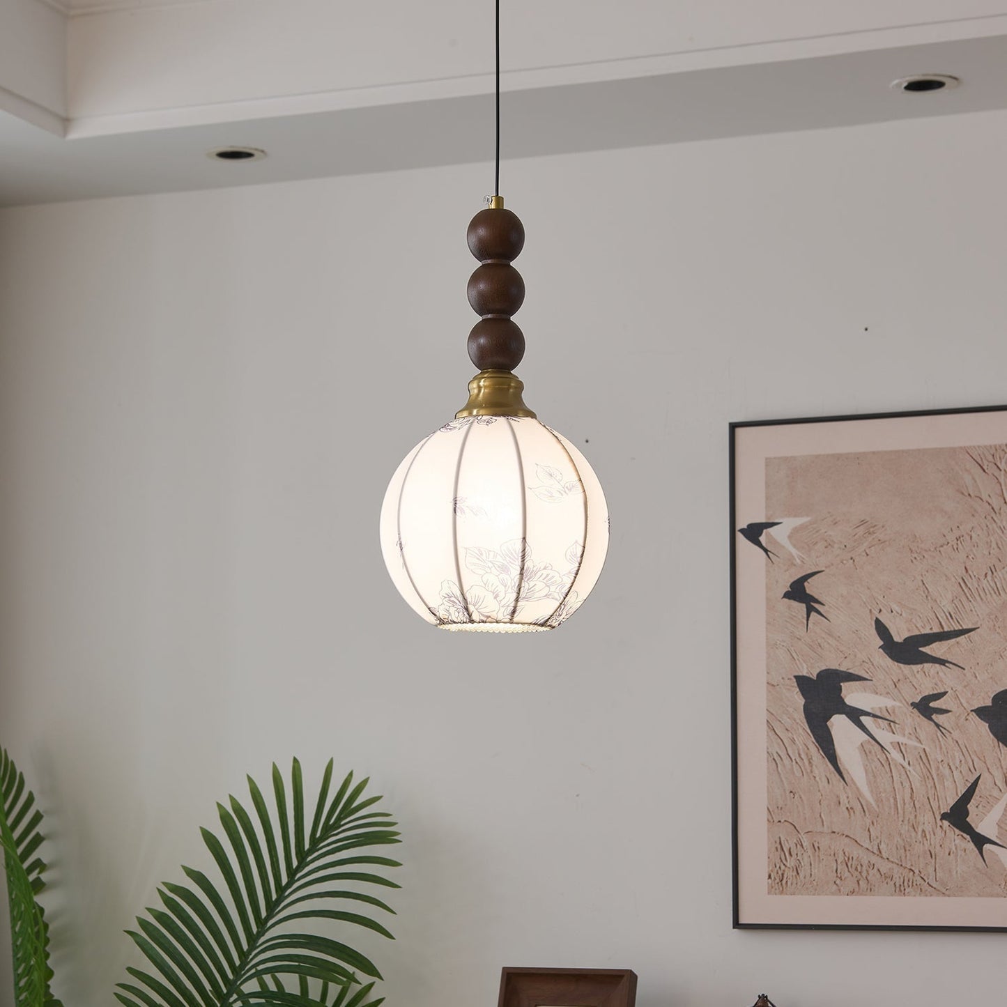 LUNARIAH – Suspension Artisanale en Verre, Bois et Céramique – 4 Modèles au Choix