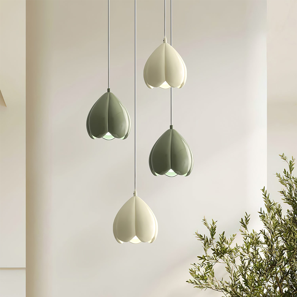 Lampe pendante crème de style français – Élégance Rustique pour Votre Maison