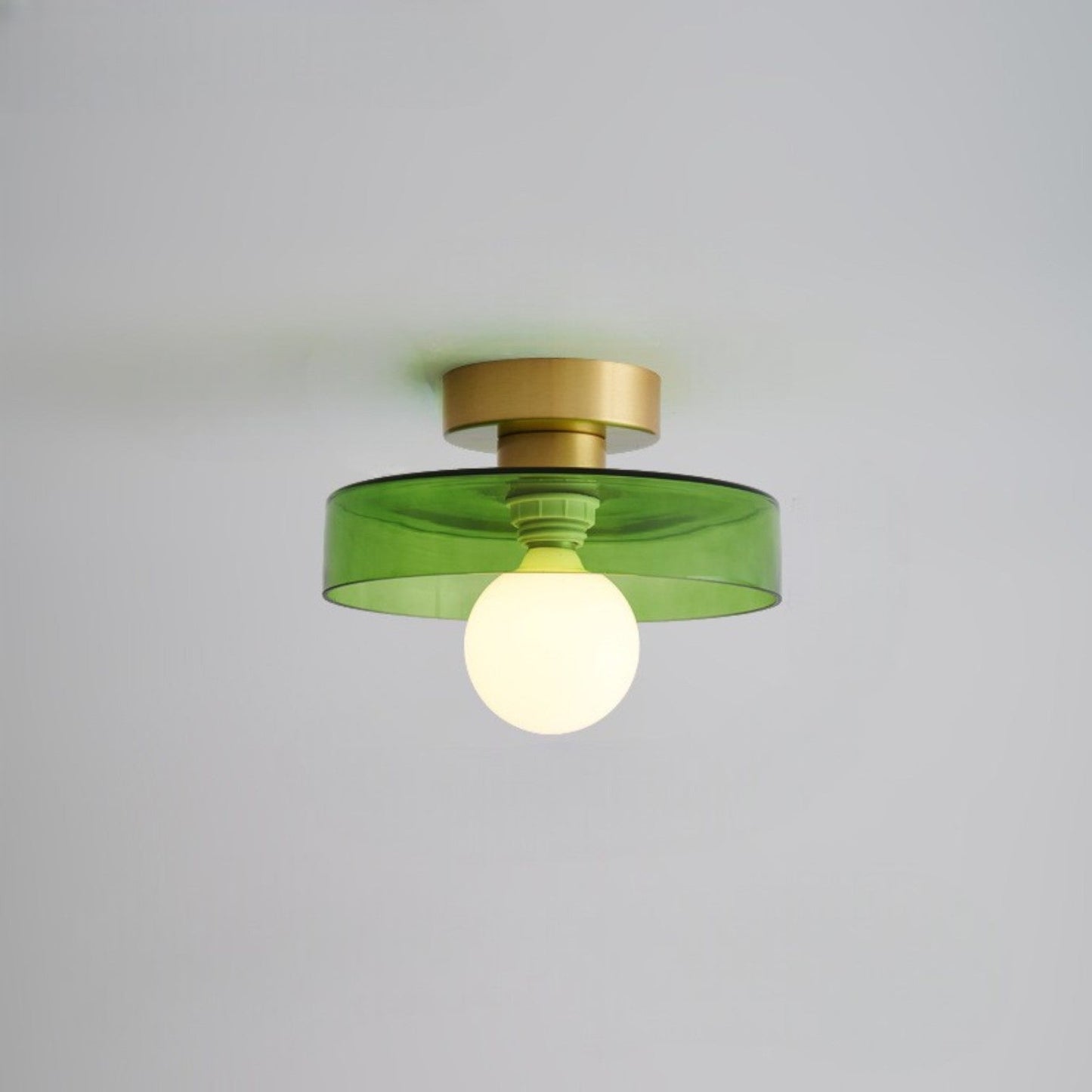 Plafonnier géométrique Bauhaus en laiton et verre – Design moderne et intemporel