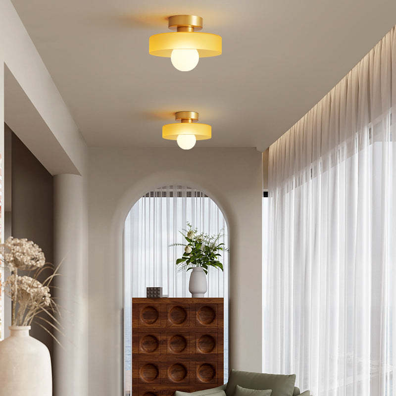 Plafonnier géométrique Bauhaus en laiton et verre – Design moderne et intemporel