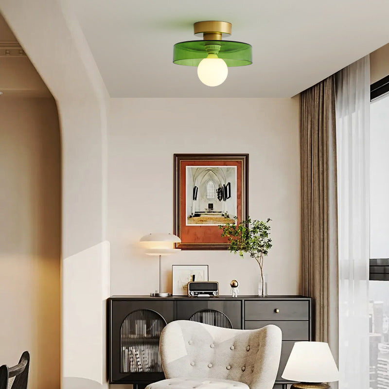 Plafonnier géométrique Bauhaus en laiton et verre – Design moderne et intemporel