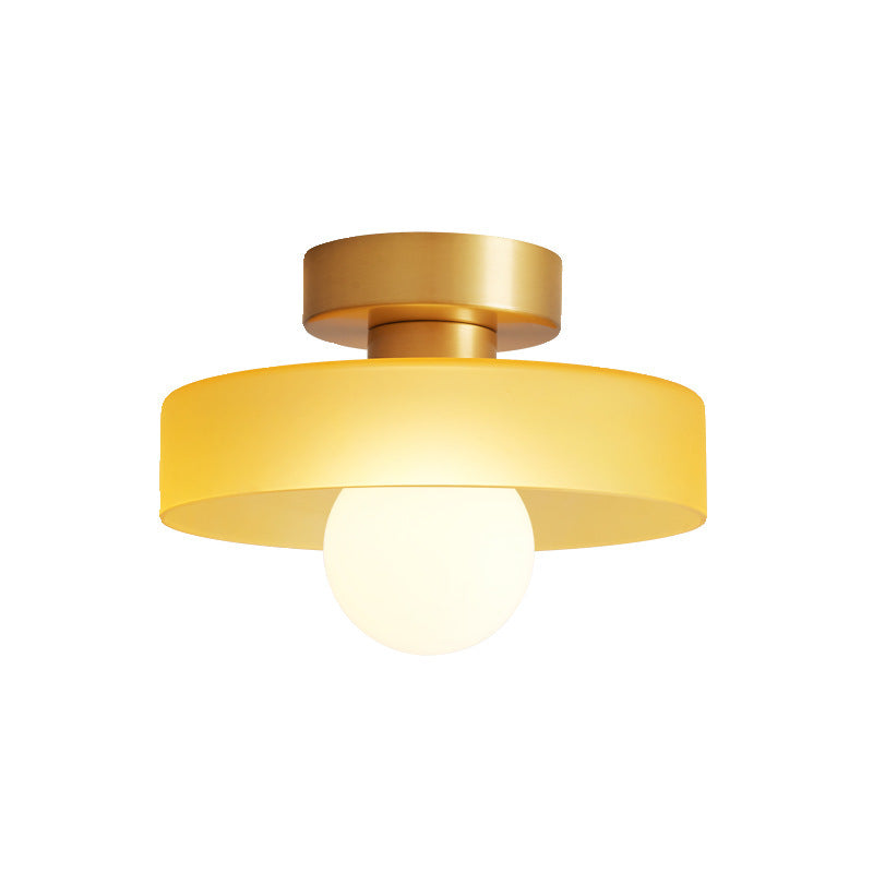 Plafonnier géométrique Bauhaus en laiton et verre – Design moderne et intemporel