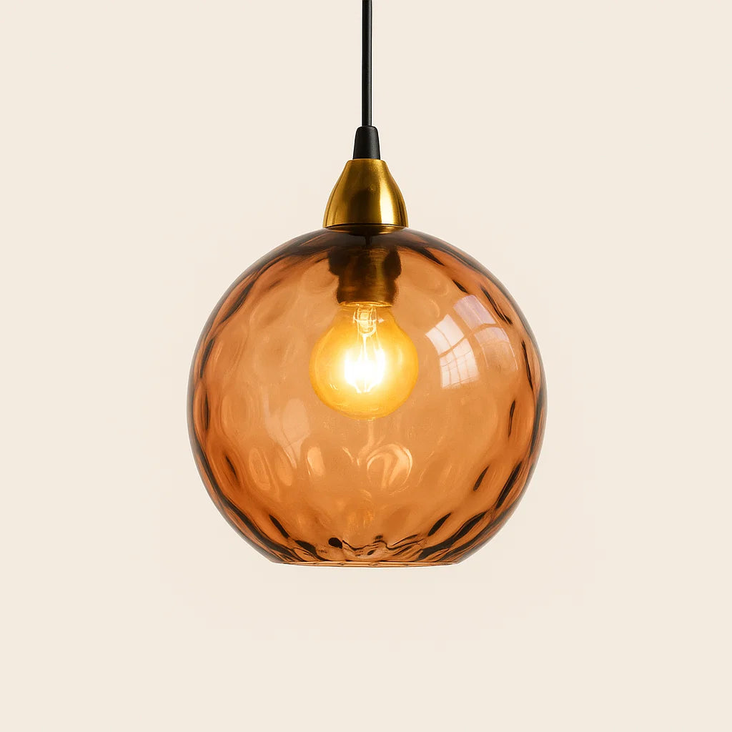 VerreClair – Suspension Lumineuse en Verre | Design Boule Moderne | E27 | 18 cm