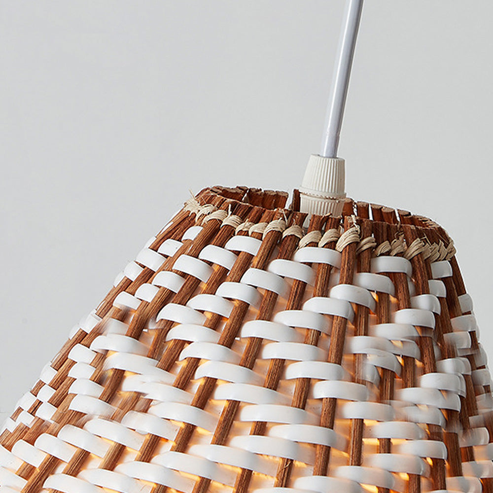 Lampe Suspendue Boho en Osier Tissé à la Main