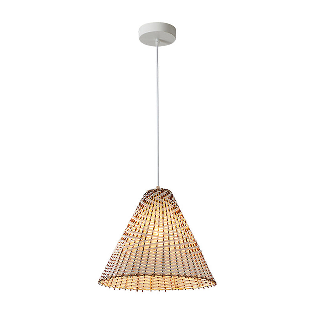 Lampe Suspendue Boho en Osier Tissé à la Main